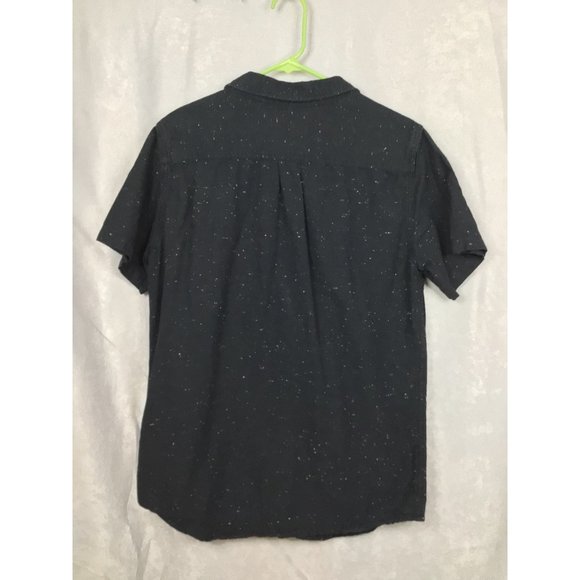 On the Byas Men's Button-Up Short Sleeve Floral Print Pocket Speckle Sz Med - Picture 6 of 8